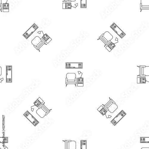 Reading armchair pattern seamless vector repeat geometric for any web design © anatolir