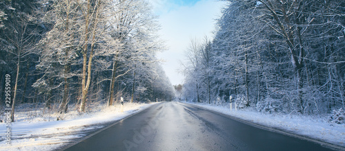Winter road landscape. © Swetlana Wall