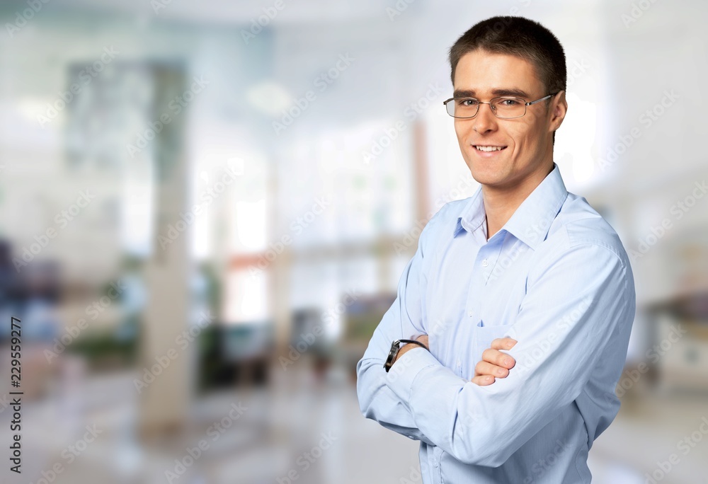Business man in suit on background Business man in suit on background