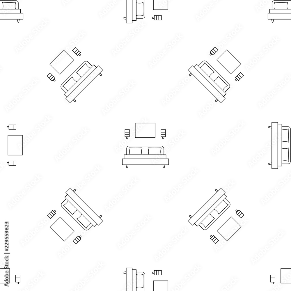 Sleeping room bed pattern seamless vector repeat geometric for any web design Sleeping room bed pattern seamless vector repeat geometric for any web design