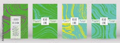 Modern Marble Cover Design for your Business with Abstract Lines. Futuristic Poster, Flyer, Layout with Liquid Pattern for Branding, Identity, Annual Report. Vector minimalistic brochure. Luxury.