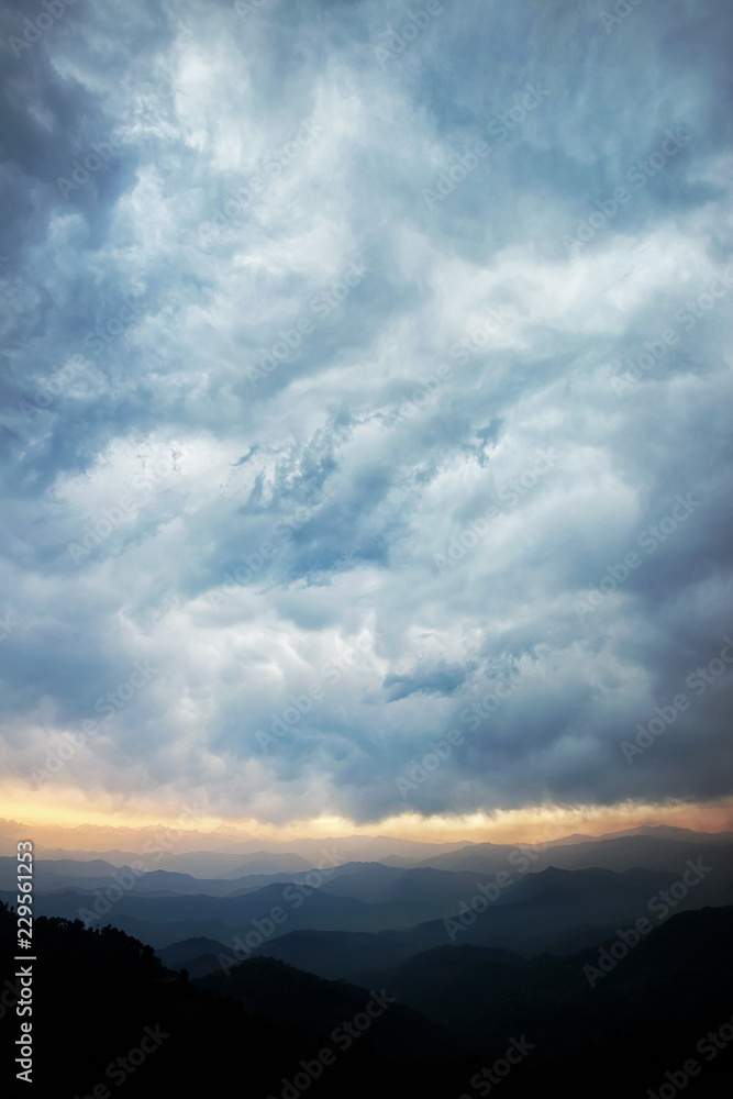 Mountain landscape with spectacular clouds Mountain landscape with spectacular clouds