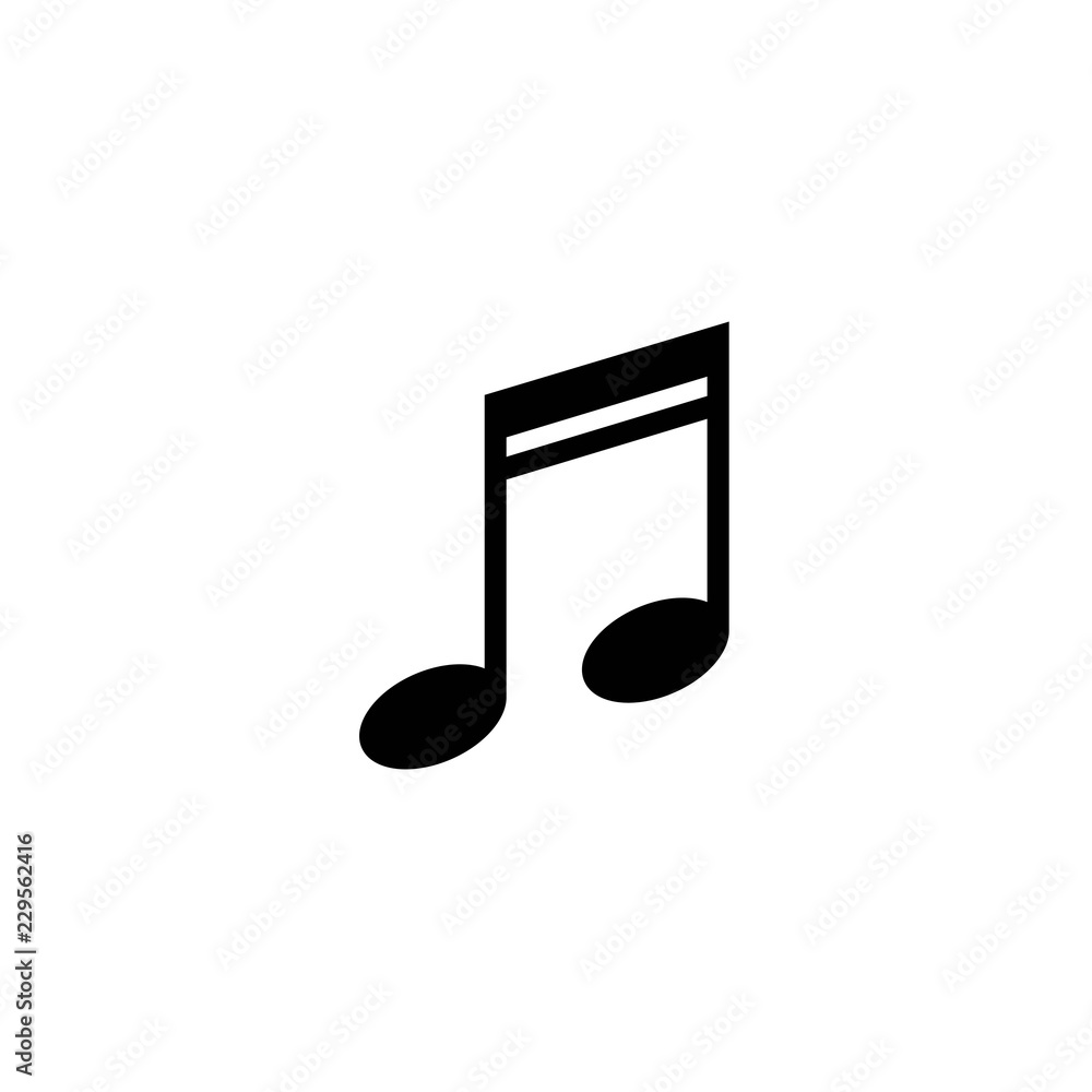 Music note icon isolated on white. song, melody or tune, volume. Music note icon isolated on white. song, melody or tune, volume.