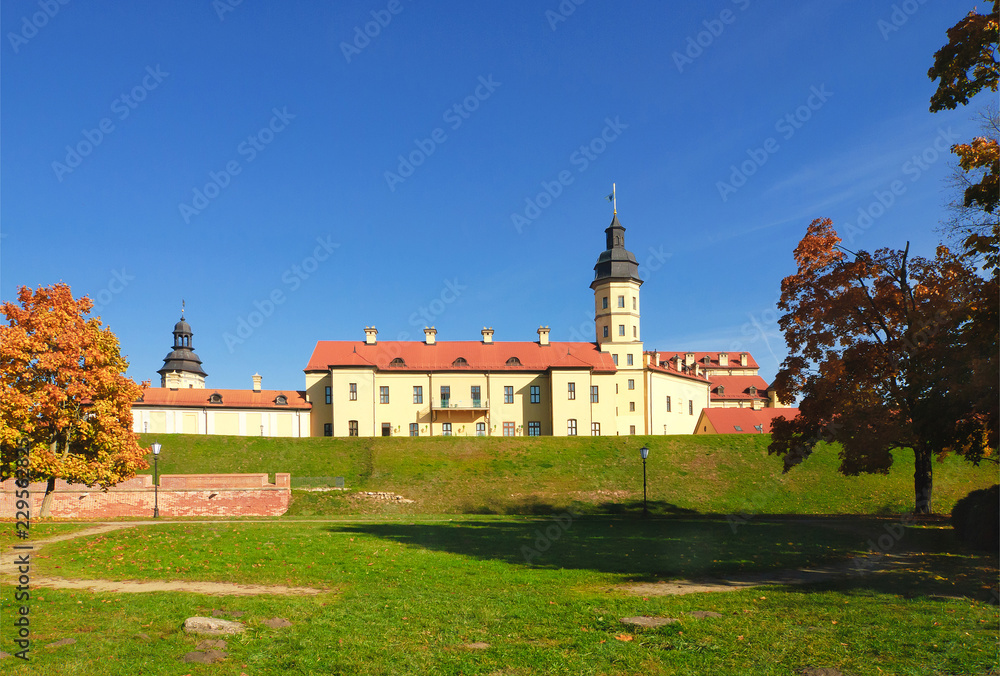 Nesvizh. Belarus. Radziwill Castle.  Palace and castle complex
