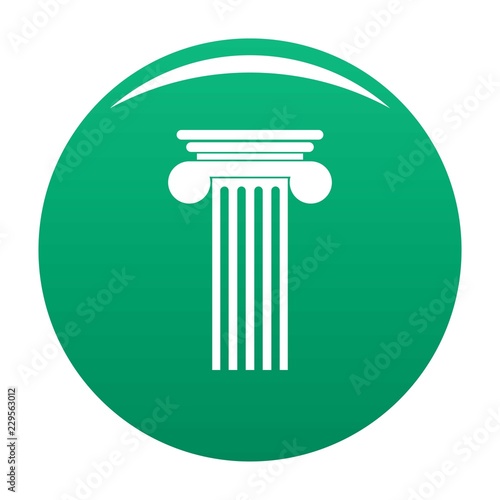 Polyhedral column icon. Simple illustration of polyhedral column vector icon for any design green