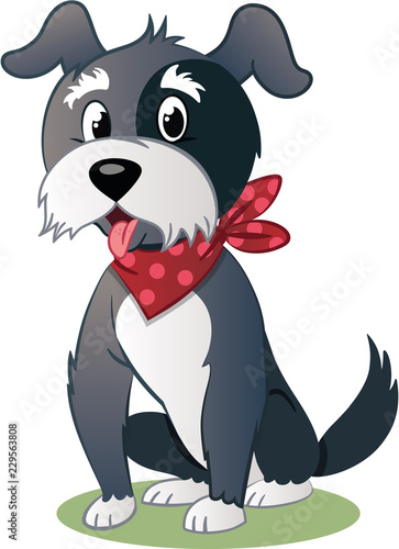 Vector Illustration of Miniature Schnauzer Dog