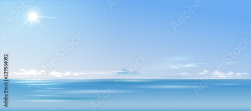 Background cloudy landscape over the sea