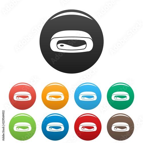 Gum pillow icons set 9 color vector isolated on white for any design