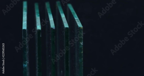 Sheets of Factory manufacturing tempered clear float glass panels cut to size