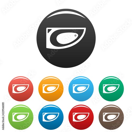 Corner bathtube icons set 9 color vector isolated on white for any design