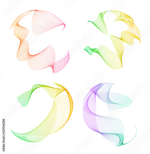 wavy lines form spiral ribbon design element effect 3d57
