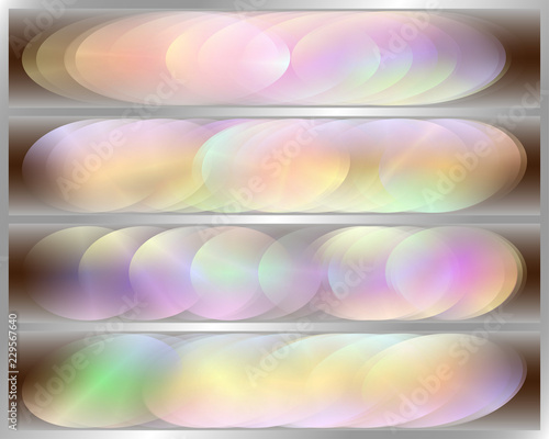Set of four backgrounds of light colors