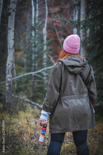 Never leave home without your Bear Spray; Wapiti Campground, Jasper, Alberta, Canada