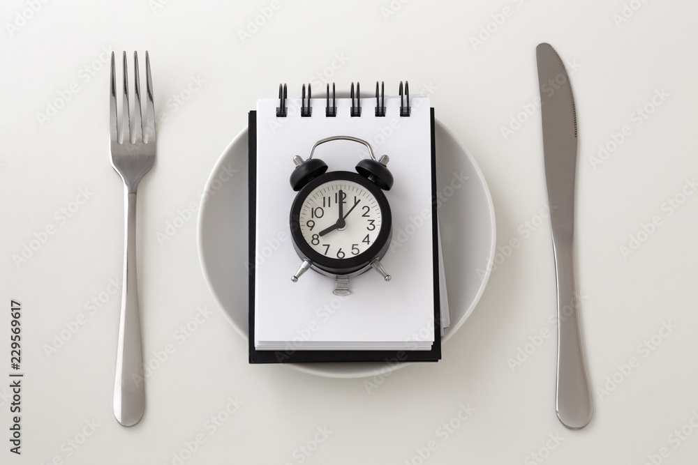 Intermittent fasting and meal plan concept Intermittent fasting and meal plan concept