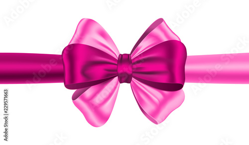pink bow on white background