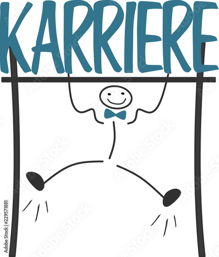 Strichmännchen macht Klimmzüge für die Karriere