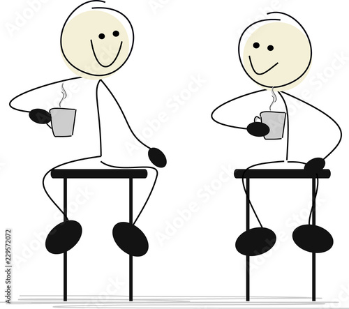 Strichmännchen bei Kaffeepause