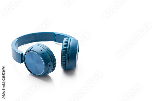Wallpaper Mural bluetooth blue headphone on white background Torontodigital.ca