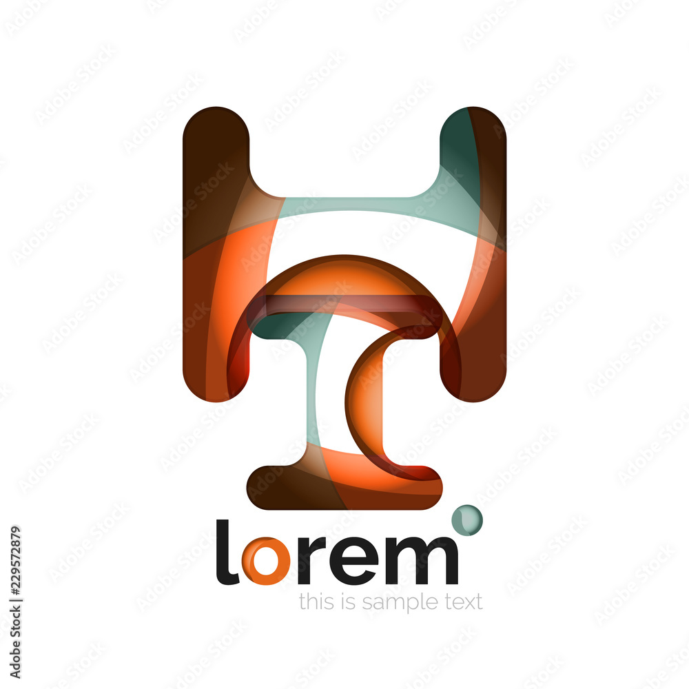 Abstract geometric logo design, overlapping shapes Abstract geometric logo design, overlapping shapes