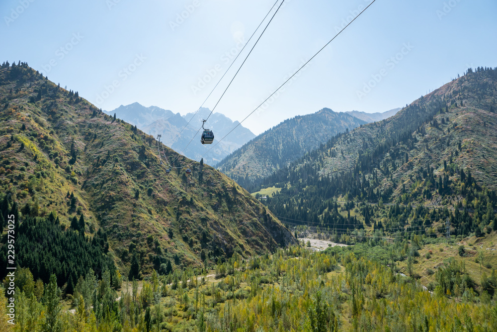  Tian Shan mountain Medeo area landscape near Almaty, Kazakhstan in summer