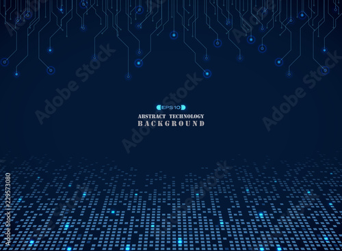 Futuristic techonology of blue square electronics pattern background.