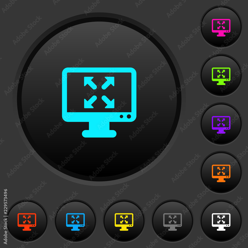 Change to fullscreen view dark push buttons with color icons Change to fullscreen view dark push buttons with color icons