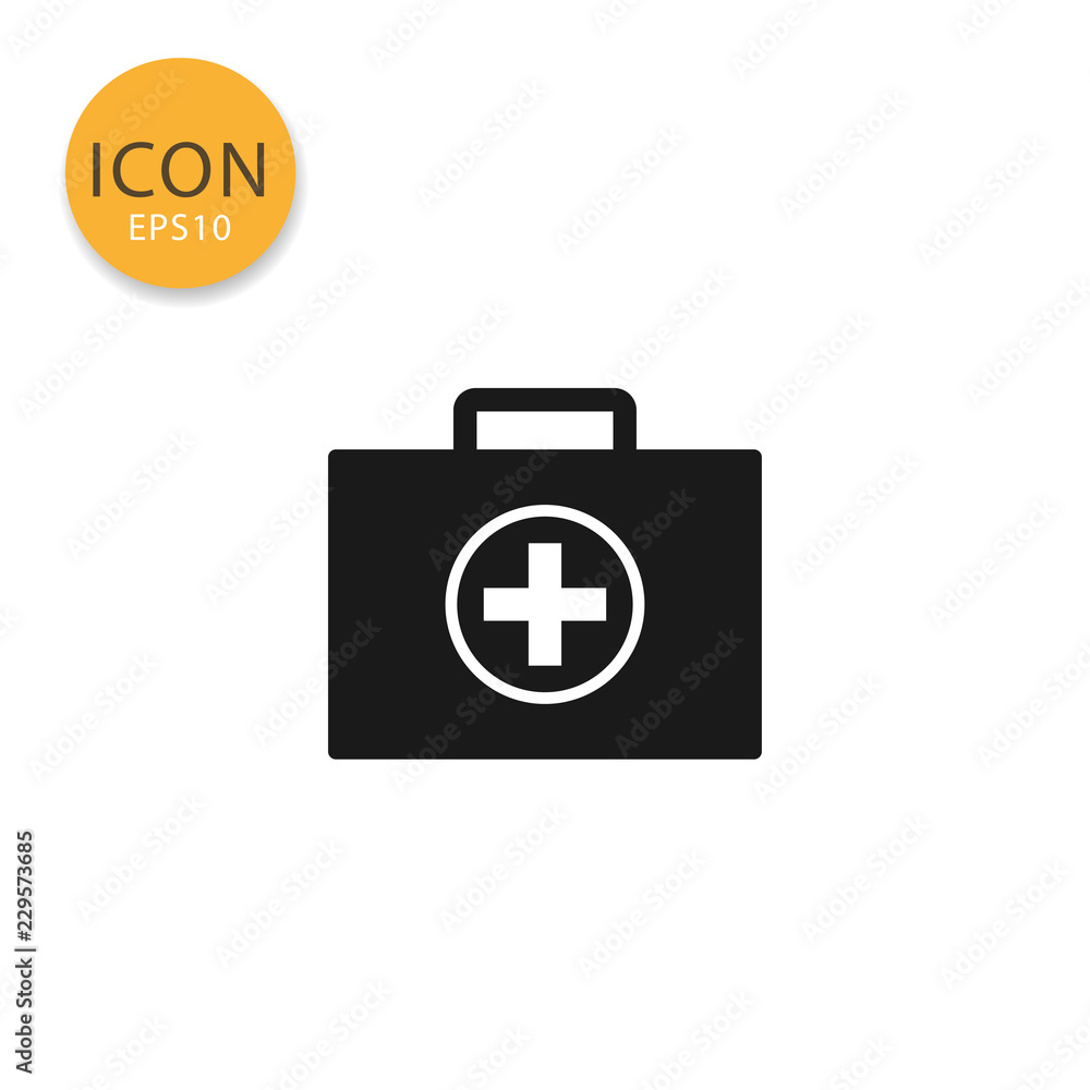 Medical bag icon isolated flat style. Medical bag icon isolated flat style.