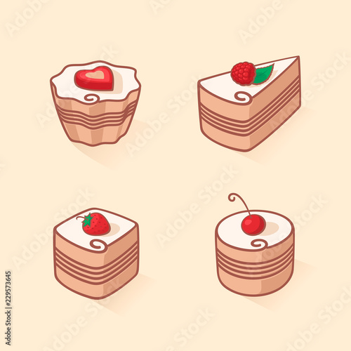 Set of cake icon