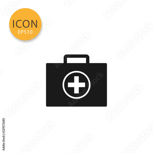 Medical bag icon isolated flat style.