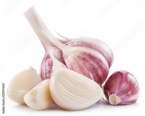 Garlic bulb and garlic cloves.
