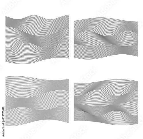 wavy lines form spiral ribbon design element effect 3d64
