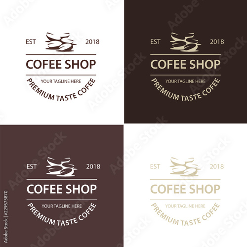 Vintage Coffee shop logo vector illustration