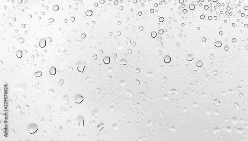 water drops or rain drops on glass background