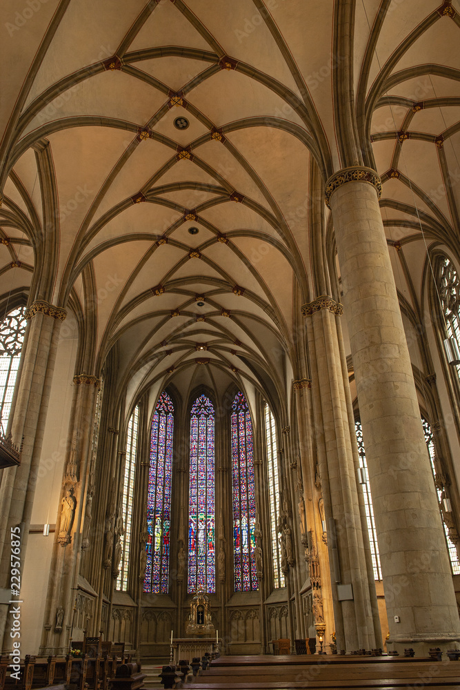 Inneres der Lambertikirche in Münster, Westfalen, Deutschland