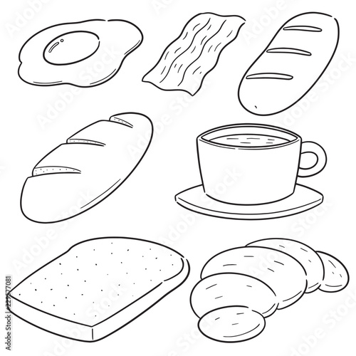 vector set of breakfast