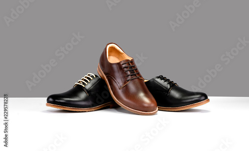 Men’s derby shoes isolated background.