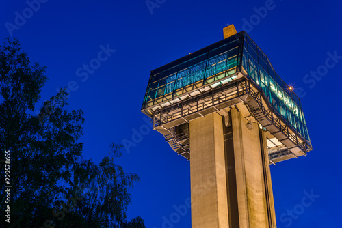 Observation tower at the Gileppe Dam in Jalhay, Belgium photo