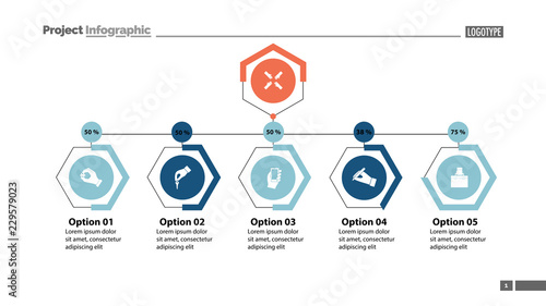 Four options under main point slide template. Business data. Graph, chart, design. Creative concept for infographic, report. Can be used for topics like marketing, workflow, management