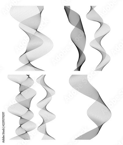 wavy lines form spiral ribbon design element effect 3d73
