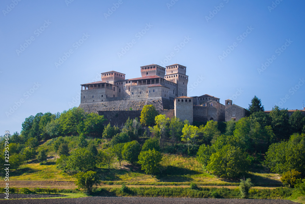 Medieval Torrechiara castle in Parma, Italy