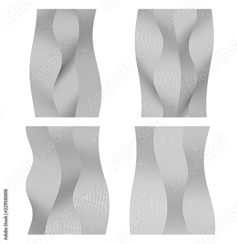 Quadro su tela wavy lines form spiral ribbon design element effect 3d76