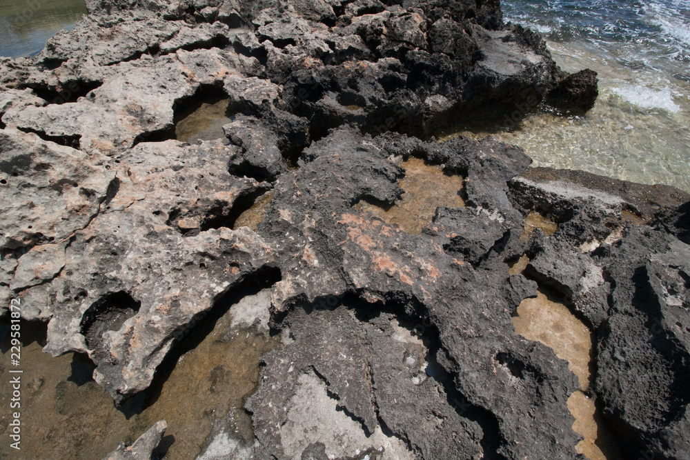 Texture of Volcanic rock surface in Cyprus look like moon surfase Texture of Volcanic rock surface in Cyprus look like moon surfase