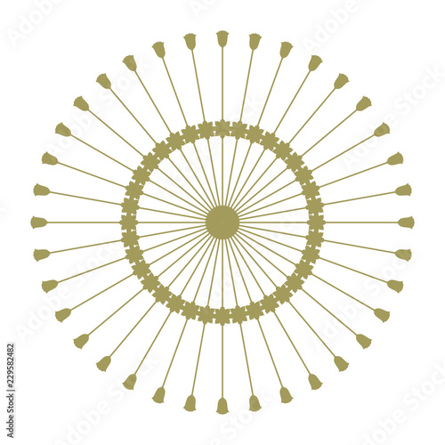  Decorative gold and frame with vintage round pattern