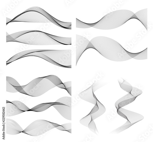 wavy lines form spiral ribbon design element effect 3d83
