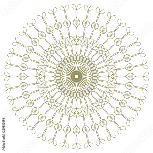  Decorative gold and frame with vintage round pattern