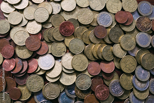 Heap of various coins