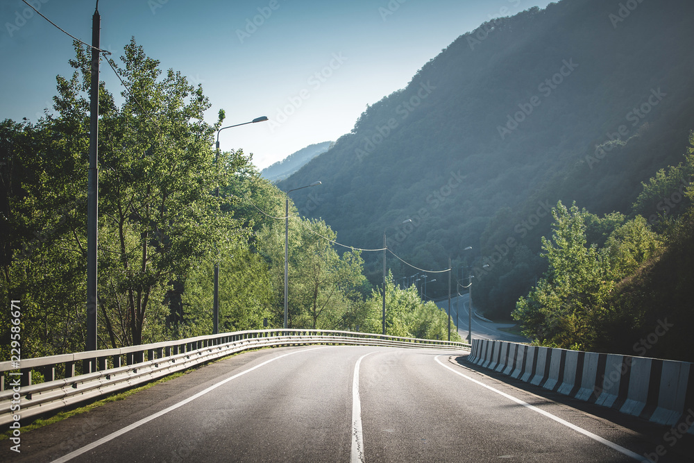 Fototapeta premium country road in mountains