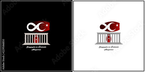 vector illustration. (10 Kasim saygiyla aniyoruz) 1881 - 1938, November 10 death day Mustafa Kemal Ataturk , first president of Turkish Republic. translation Turkish. November 10, respect and remembe.