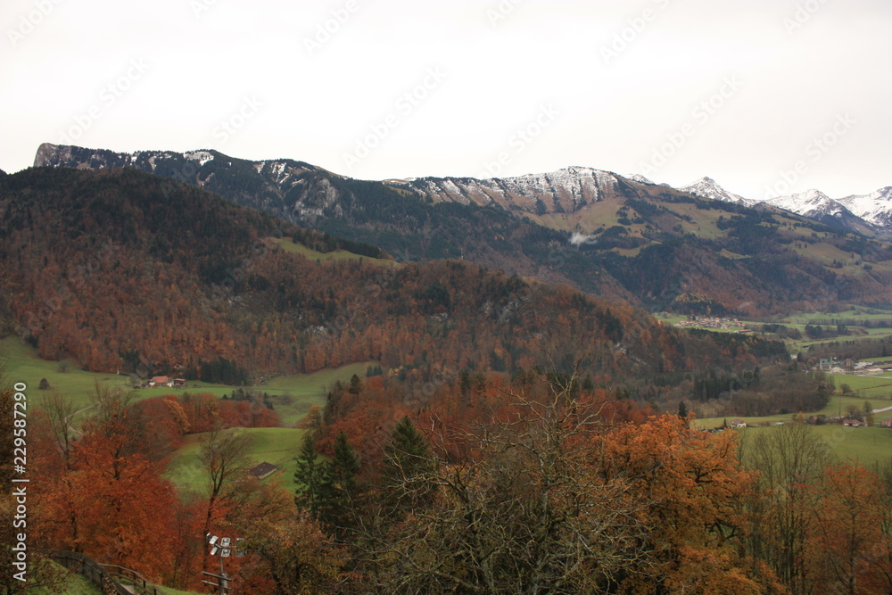 Vue Panoramique Gruyères Suisse - Panoramic View Gruyères Switzerland