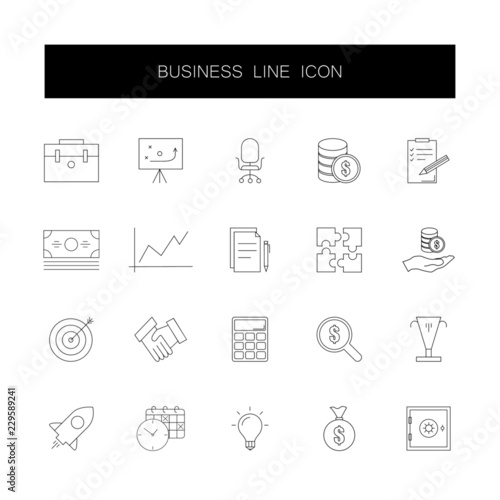 Line icons set. Business pack. Vector illustration